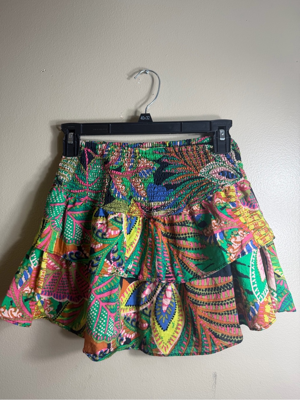 GB Gianni Bini Colorful Paisley Smocked Mini Skirt juniors  XS